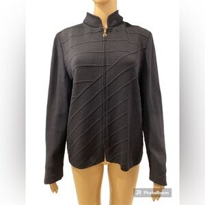 ST. JOHN COLLECTION KNIT ZIP UP CARDIGAN SIZE 10